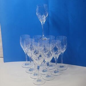 Lot Of 11 Mikasa Crystal Olympus Wine Glasses Goblets 9" Swirl Fancy Lightly Use